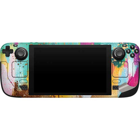 Etta Vee Turquoise Brush Stroke Steam Deck Handheld Gaming Computer Skin